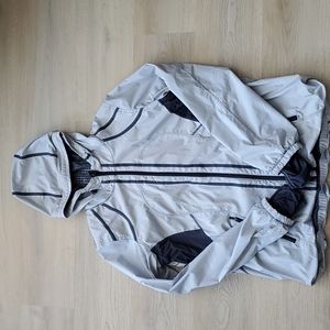 lululemon running jacket size 10 grey seersucker